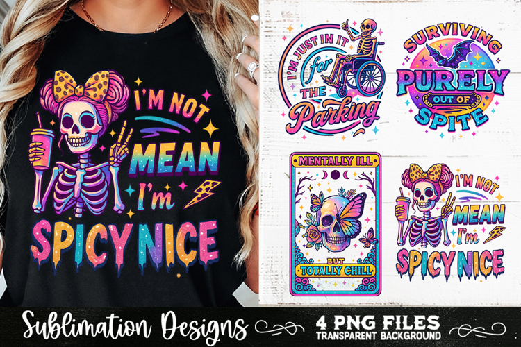 Funny Skeletons Sarcastic Retro PNG Sublimation