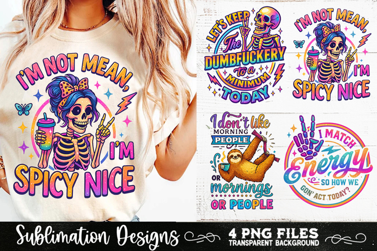 Funny Skeletons Sarcastic Retro PNG Sublimation