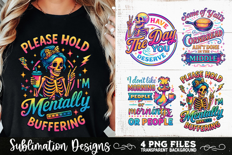 Funny Skeletons Sarcastic Retro PNG Sublimation