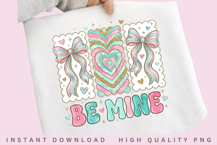 Be Mine Faux Applique PNG Design example image 1