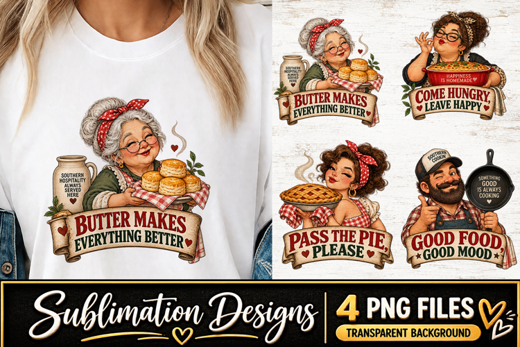 Southern Cooking Clipart Sublimation PNG