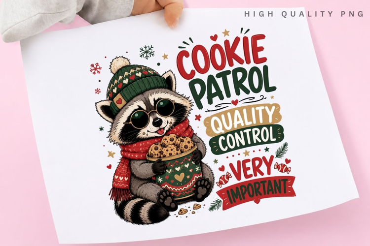 Cookie Patrol PNG Sublimation Design, Funny Christmas