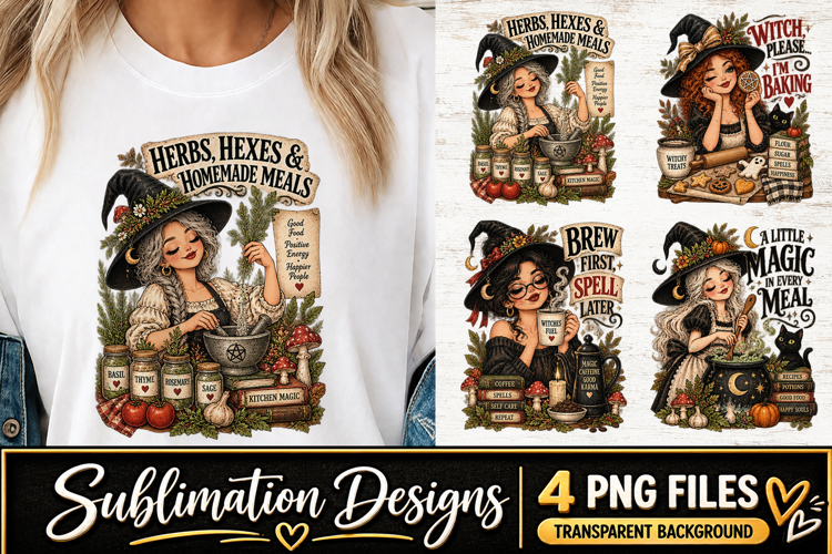 Witch Kitchen Clipart Sublimation PNG