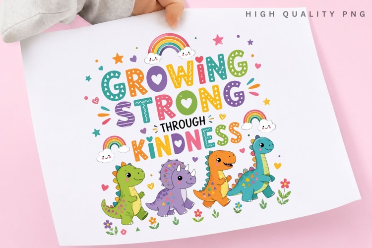 Growing Strong Through Kindness PNG Sublimation Design