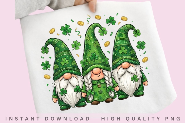 St Patrick Gnome Trio PNG example image 1