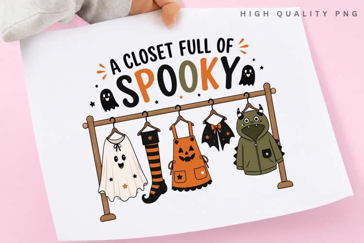 A Closet Full Of Spooky PNG Sublimation Design, Halloween