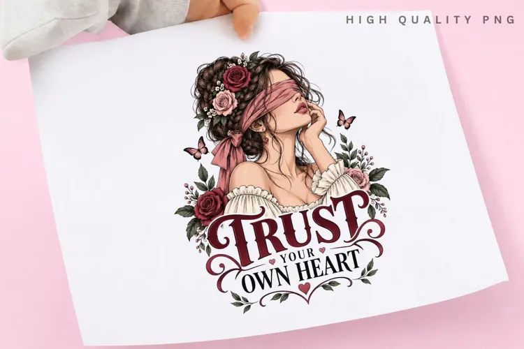 Trust Your Own Heart PNG Sublimation Design, Romantic