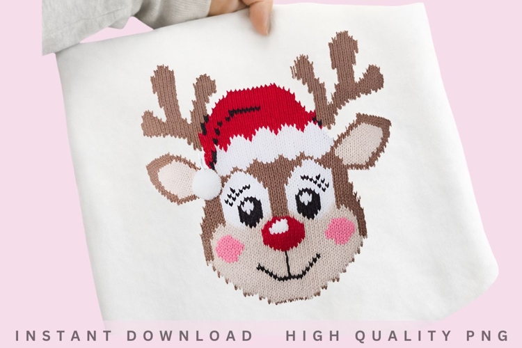 Crochet Reindeer PNG Design example image 1