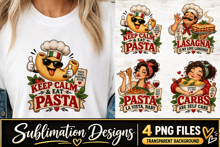 Pasta Lover Clipart Sublimation PNG