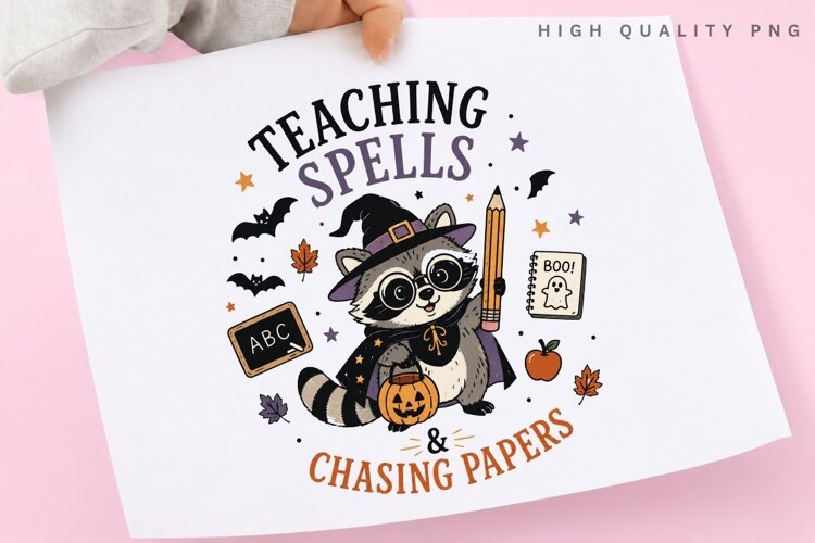 Teaching Spells And Chasing Papers PNG Sublimation Design example image 1