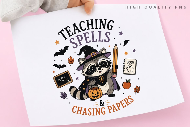Teaching Spells And Chasing Papers PNG Sublimation Design