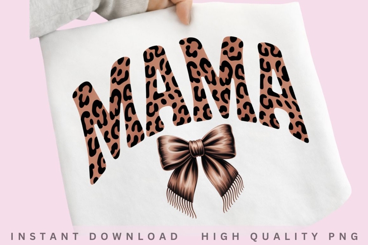 Leopard Mama PNG, Coquette Mama Bow Sublimation, Trendy