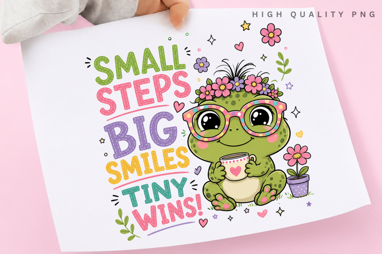 Small Steps Big Smiles Tiny Wins PNG Sublimation Design