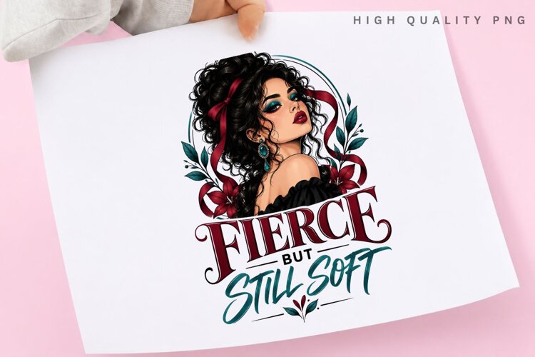 Fierce But Still Soft PNG Sublimation Design, Glam Red example image 1