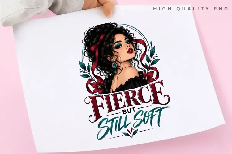 Fierce But Still Soft PNG Sublimation Design, Glam Red