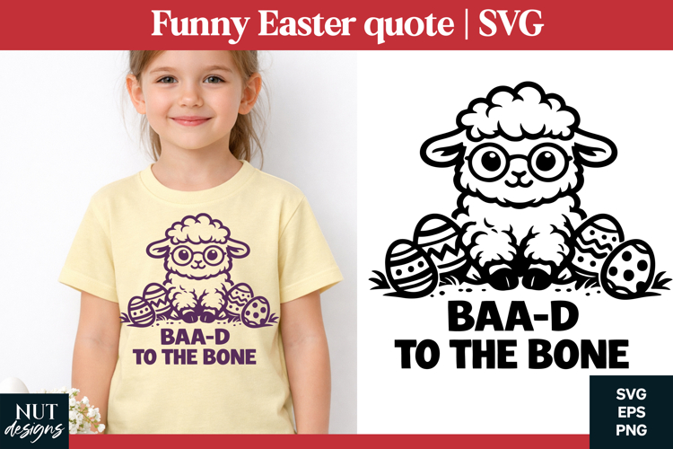 Funny Easter quote SVG Cool Lamb with sunglasses Cute sheep