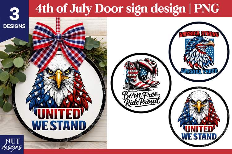 4th of July door sign patriotic sublimation Eagle Boots
