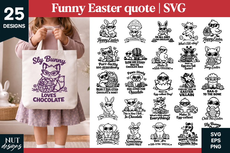 Funny Easter quote SVG Funny Easter bundle Baby Animals