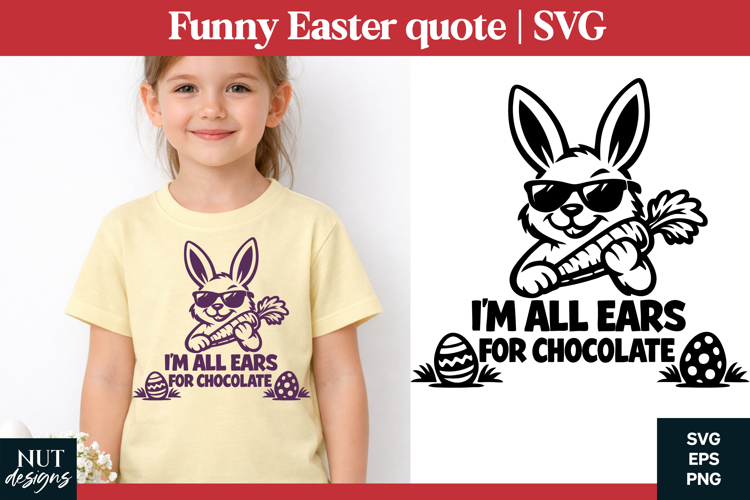 Funny Easter quote SVG Bunny with sunglasses Easter quotes