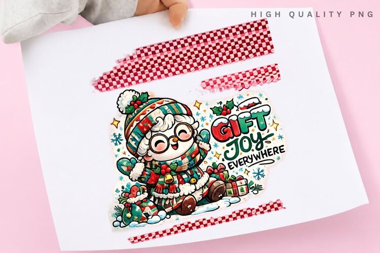 Cute Winter Gift Joy Everywhere Christmas Holiday Character example image 1