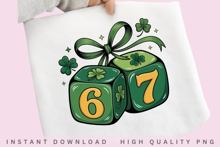 Lucky 67 Dice PNG Design example image 1