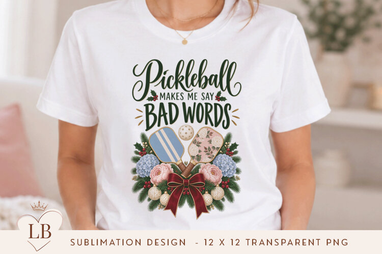Funny Christmas Pickleball PNG example image 1