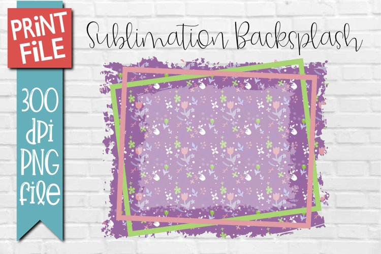 Sublimation Backsplash | Spring Floral Purple and Pink