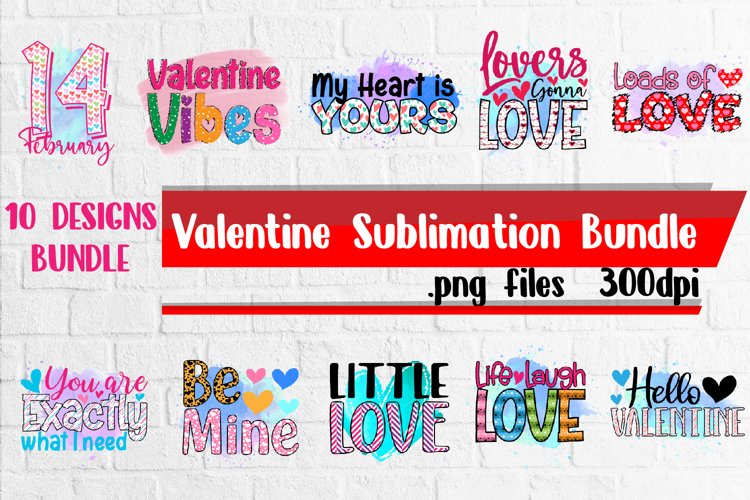 Valentine Sublimation Bundle PNG Files example image 1