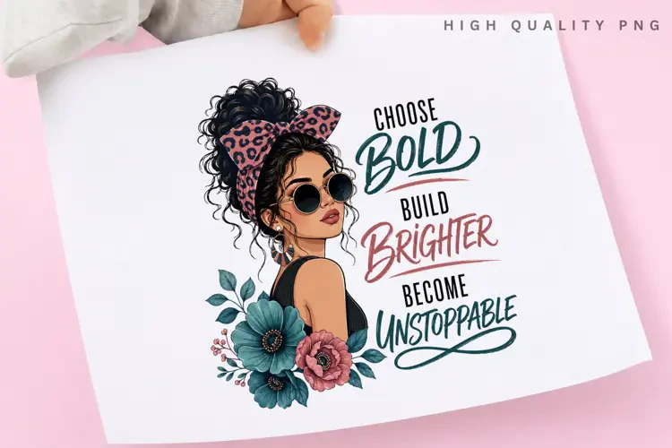 Choose Bold Become Unstoppable PNG Sublimation Design