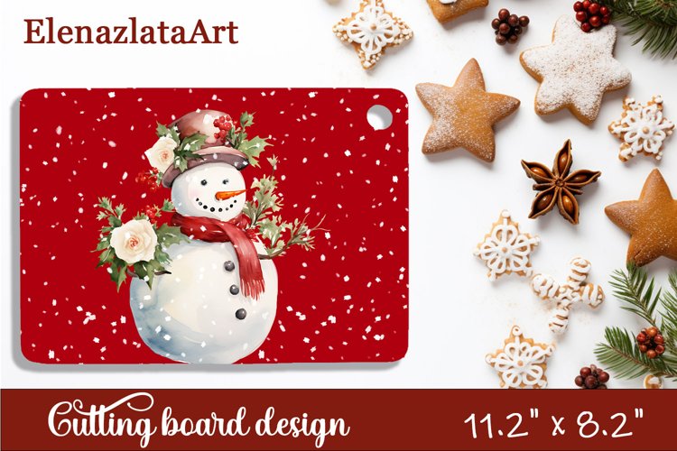 Sublimation cutting board snowman, Sublimation Winter