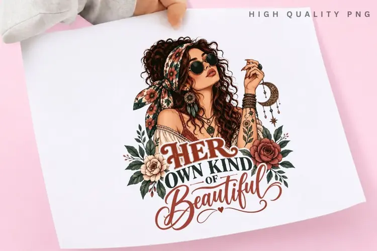 Her Own Kind Of Beautiful PNG Sublimation Design