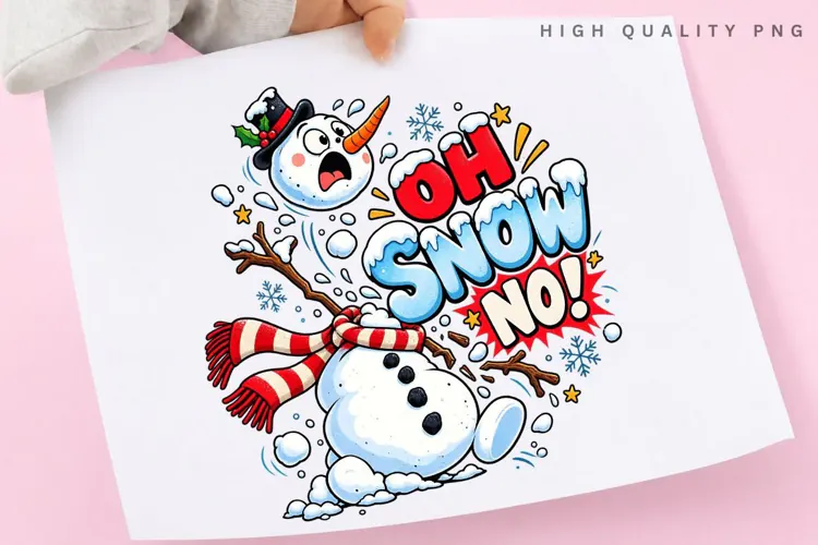 Oh Snow No Funny Snowman Christmas Winter PNG