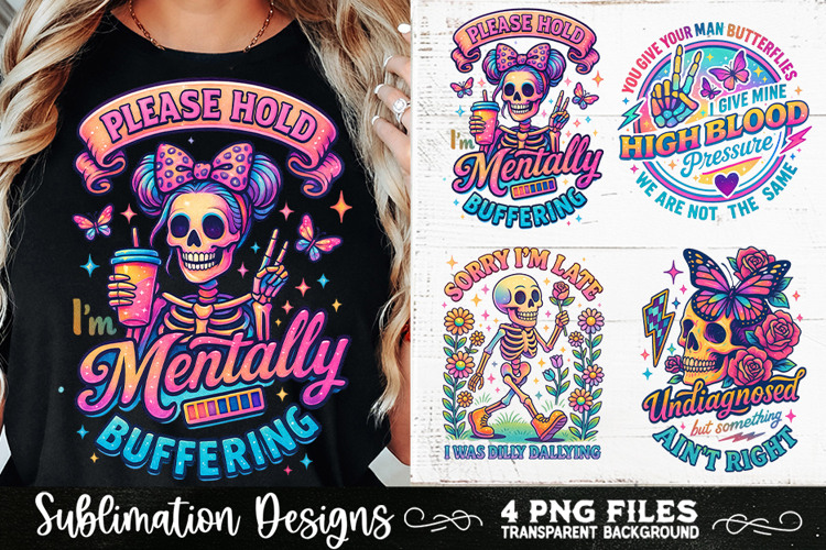 Funny Skeletons Sarcastic Retro PNG Sublimation