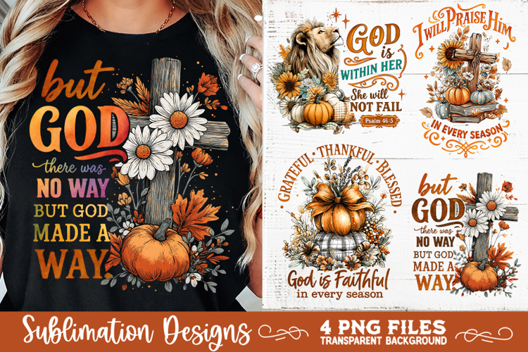 Christian Fall Inspirational 4 PNG Retro PNG Sublimation