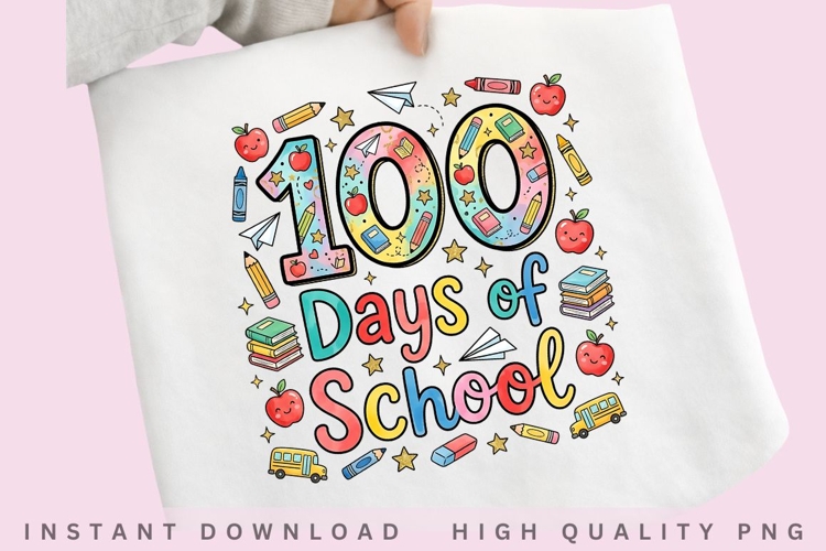 100 Days of School PNG Design example image 1
