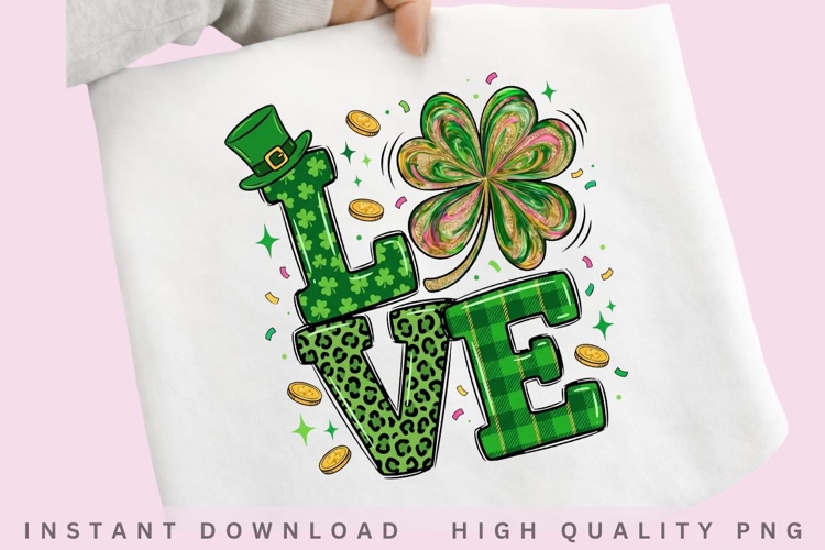 St Patrick Love Shamrock PNG example image 1