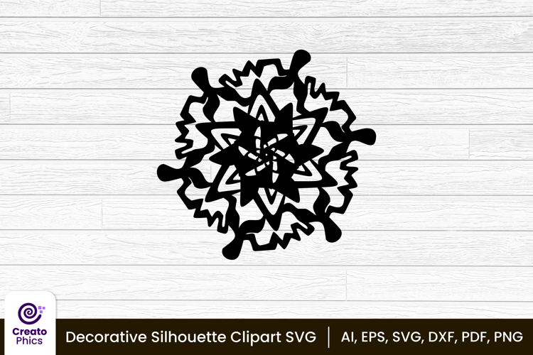 decorative element silhouette floral clipart SVG | printable