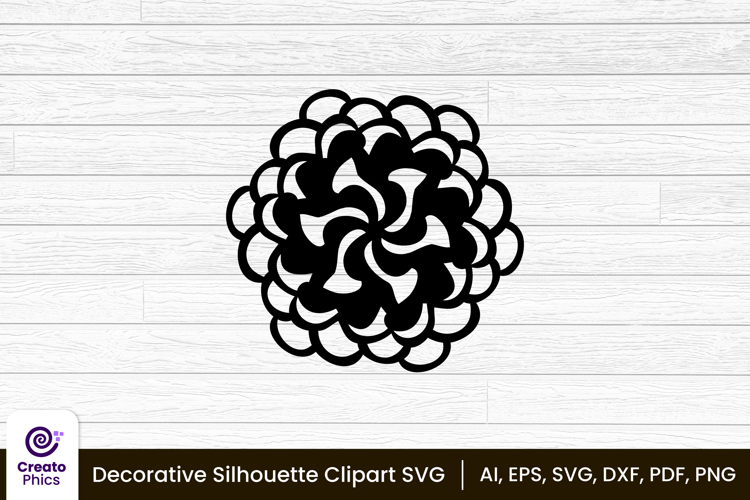 decorative element silhouette floral clipart SVG | printable