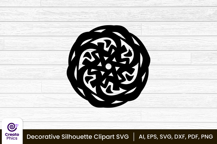 decorative element silhouette floral clipart SVG | printable