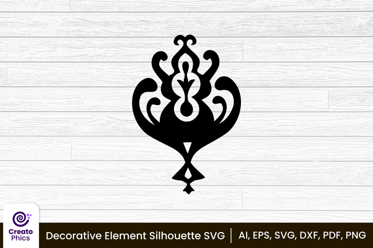 decorative element silhouette floral clipart SVG | printable