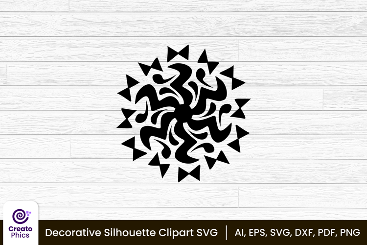 decorative element silhouette floral clipart SVG | printable