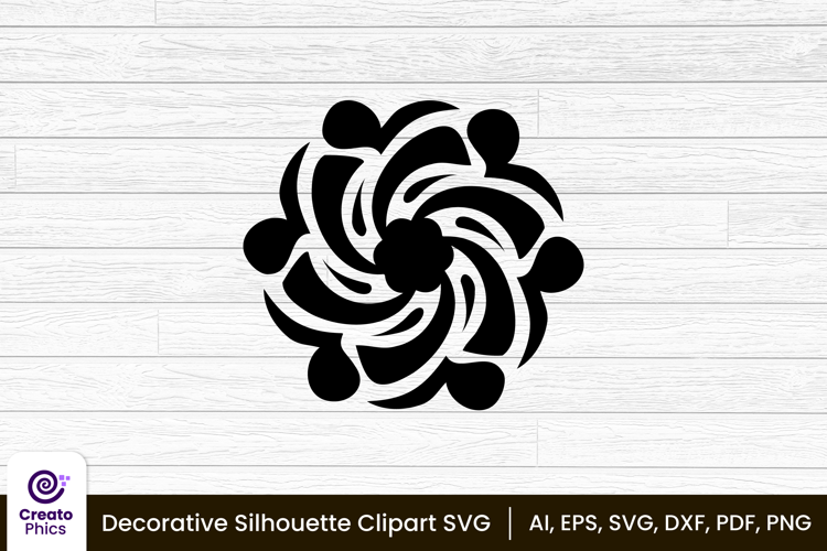 decorative element silhouette floral clipart SVG | printable
