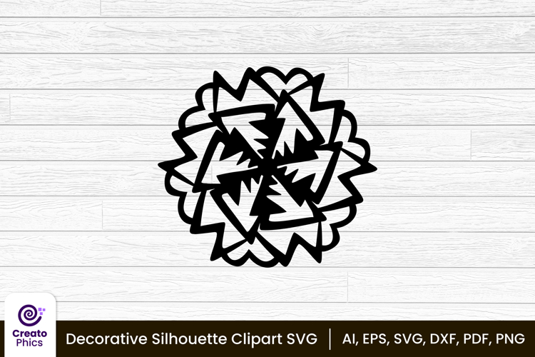 decorative element silhouette floral clipart SVG | printable