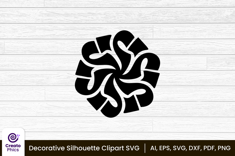 decorative element silhouette floral clipart SVG | printable