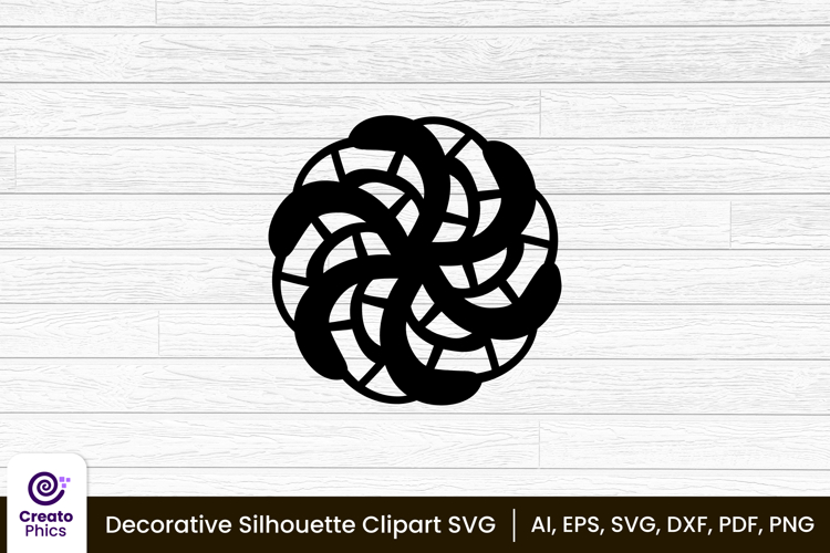 decorative element silhouette floral clipart SVG | printable