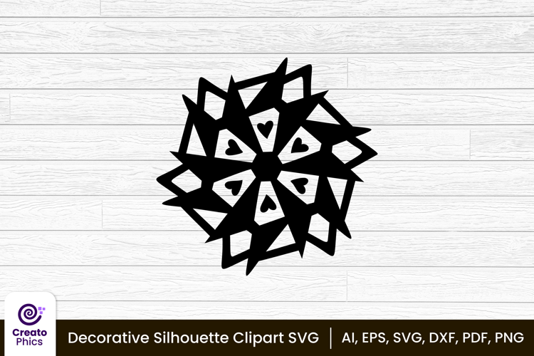 decorative element silhouette floral clipart SVG | printable