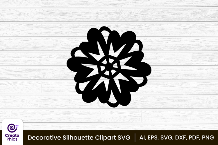 decorative element silhouette floral clipart SVG | printable