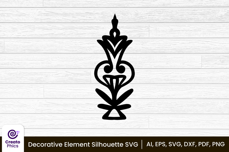 decorative element silhouette floral clipart SVG | printable