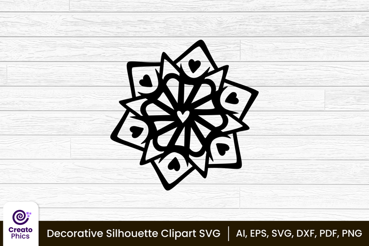 decorative element silhouette floral clipart SVG | printable