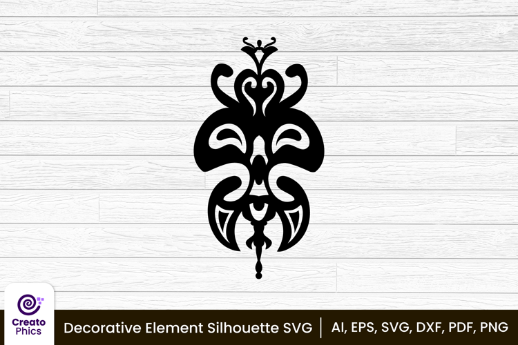 decorative element silhouette floral clipart SVG | printable